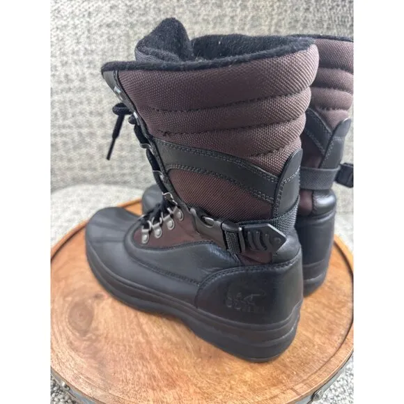 Sorel Mens NM1875-908 Waterproof Winter Boots Size 10 Black &amp; Brown