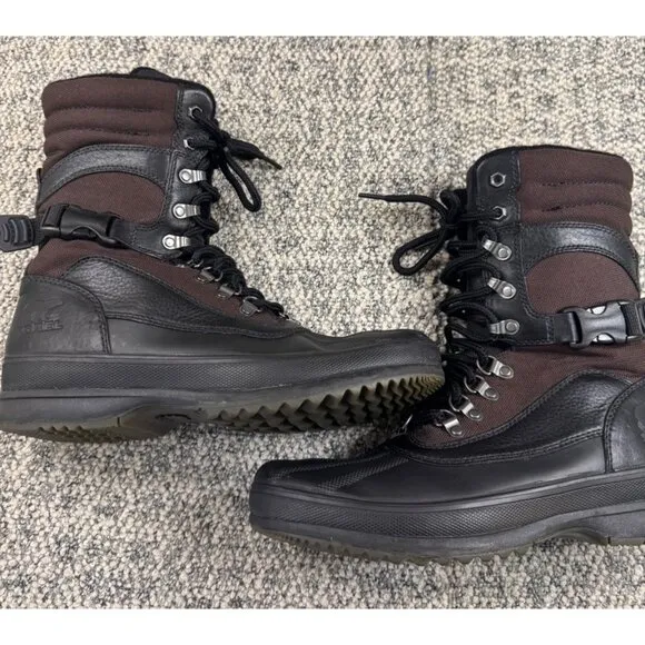 Sorel Mens NM1875-908 Waterproof Winter Boots Size 10 Black &amp; Brown
