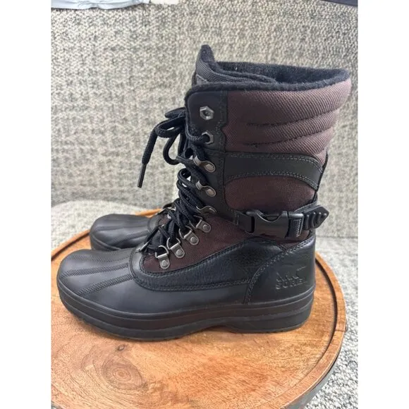 Sorel Mens NM1875-908 Waterproof Winter Boots Size 10 Black &amp; Brown