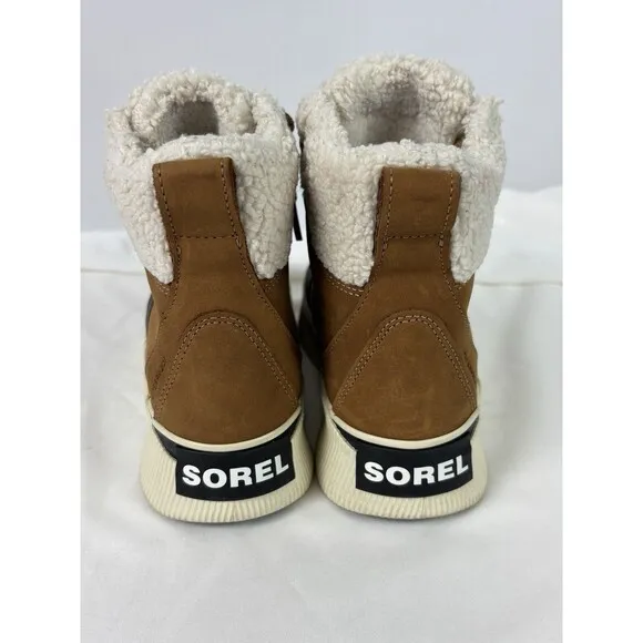Sorel Out N About III Classic Winter Duck Boots Tan Suede Black Rubber 6.5