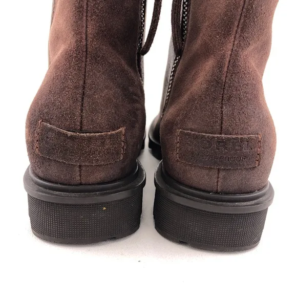 Sorel Phoenix Zip Brown Leather Ankle Boots 8.5