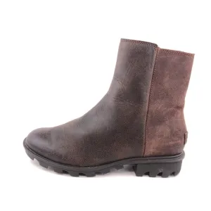 Sorel Phoenix Zip Brown Leather Ankle Boots 8.5