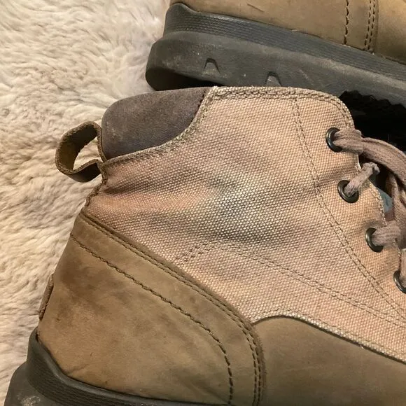 Sorel Portzman Moc Toe Boots Men's Size 11 Lace Front Waterproof Ankle Brown