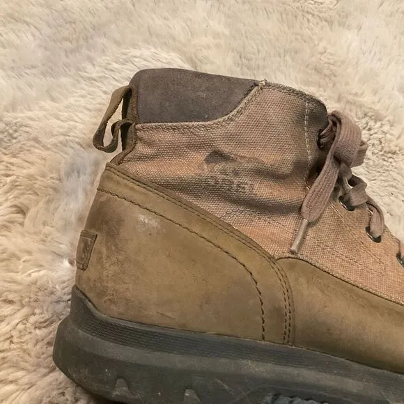 Sorel Portzman Moc Toe Boots Men's Size 11 Lace Front Waterproof Ankle Brown