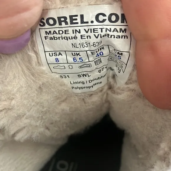 Sorel Purple Lace Up Faux Fur Lined Tivoli Boots Size 8