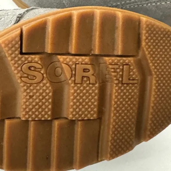 Sorel Size 8 Evie Gray Suede Waterproof Ankle Boots