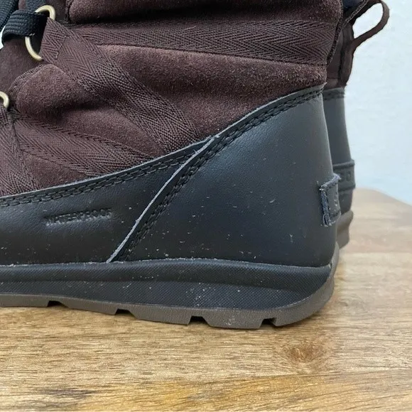 Sorel Tivoli Sport Cattail Brown &amp; Black Faux Fur Boots Women’s Size 9