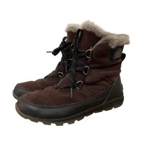 Sorel Tivoli Sport Cattail Brown &amp; Black Faux Fur Boots Women’s Size 9