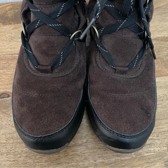 Sorel Tivoli Sport Cattail Brown &amp; Black Faux Fur Boots Women’s Size 9