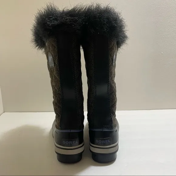 Sorel Tofino Brown Herringbone Snow Boots 7