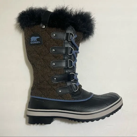 Sorel Tofino Brown Herringbone Snow Boots 7