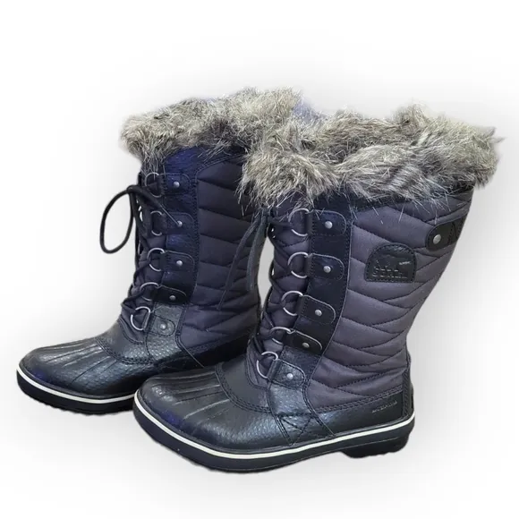 SOREL Tofino II Faux Fur Lined Waterproof Boots Black Size 7