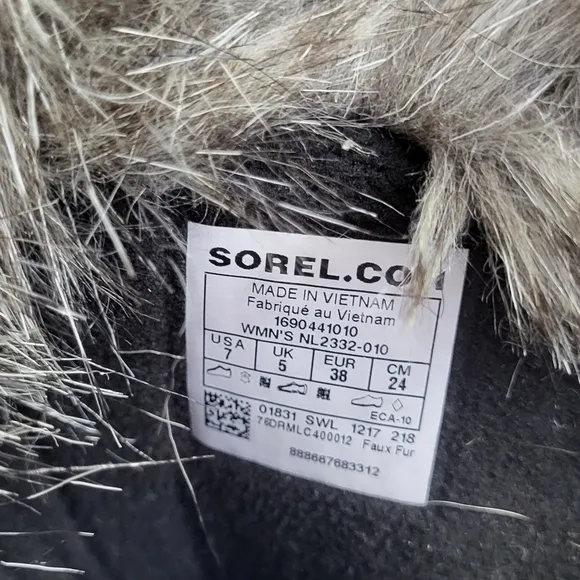 SOREL Tofino II Faux Fur Lined Waterproof Boots Black Size 7