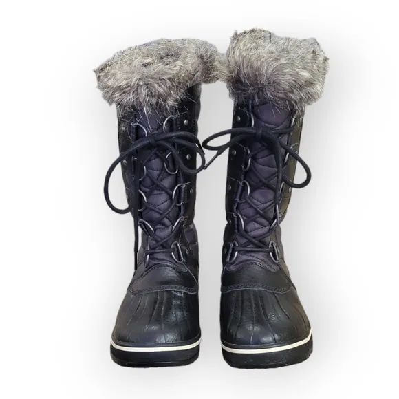 SOREL Tofino II Faux Fur Lined Waterproof Boots Black Size 7
