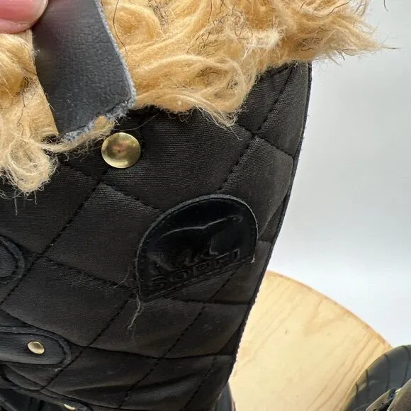 Sorel Tofino II Waterproof Boots Womens 9 Black Insulated Winter Faux Fur