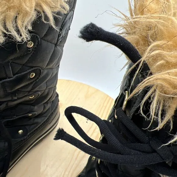 Sorel Tofino II Waterproof Boots Womens 9 Black Insulated Winter Faux Fur