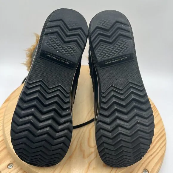 Sorel Tofino II Waterproof Boots Womens 9 Black Insulated Winter Faux Fur