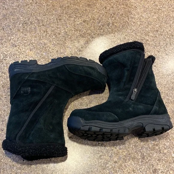 Sorel Waterfall Black Suede Waterproof Winter Boots Thinsulate Insulated 8.5