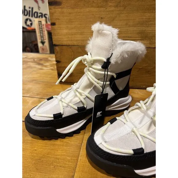 Sorel Women Ona RMX Glacy Boots Waterproof Insulated Snow Sea Salt/Blk 7.5 New