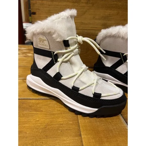 Sorel Women Ona RMX Glacy Boots Waterproof Insulated Snow Sea Salt/Blk 7.5 New