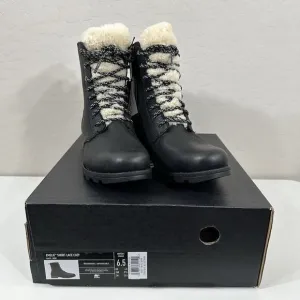 Sorel Women's Boots Black Emilie Short Lace Cozy‎ Shearling Bootie Size 6.5