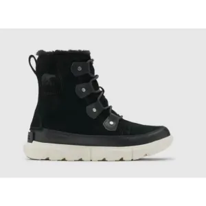 Sorel Women's Explorer II Joan Cozy Boots Black Fawn Suede Faux Fur Size 11 NWOB