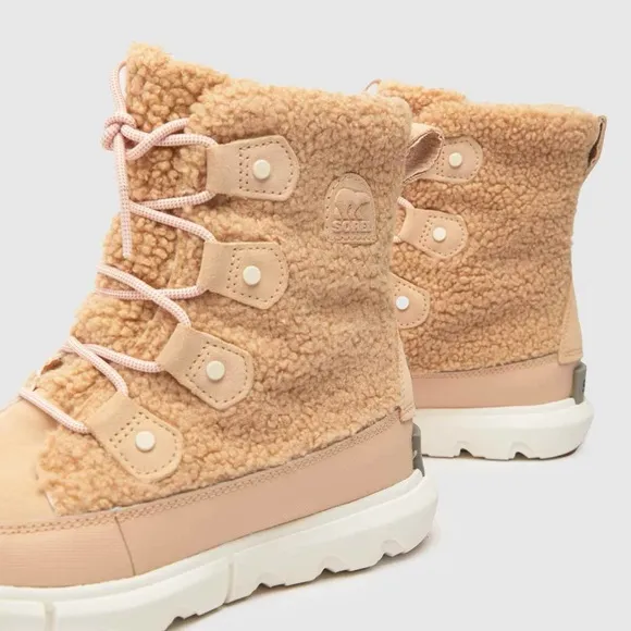 Sorel Women's Explorer II Joan Cozy Boots in Nova Sand/Sea Salt Tan 7.5 nwt