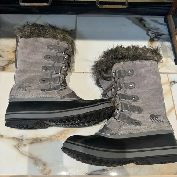Sorel Women's Joan of Arctic Waterproof Grey Tall Winter Boots Size 9