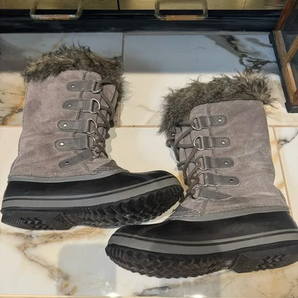 Sorel Women's Joan of Arctic Waterproof Grey Tall Winter Boots Size 9