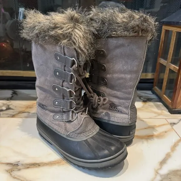 Sorel Women's Joan of Arctic Waterproof Grey Tall Winter Boots Size 9