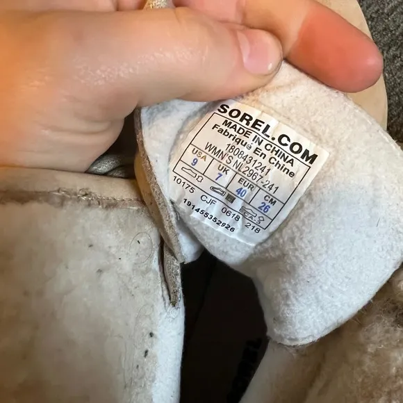 Sorel Women's Leather After Hours Lace Shearling Boots Size 9 Cream