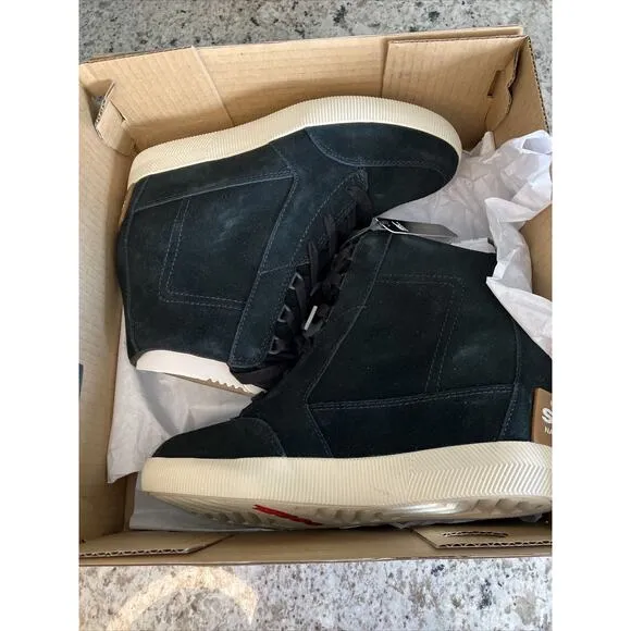 Sorel Womens Out N About Wedge Bootie Black Suede Size 8.5 M