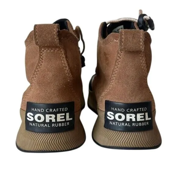 Sorel Womens Waterproof Suede &amp; Rubber Lace-Up Boots Size 3.5 US Brown/Black