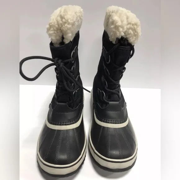 Sorel Women’s Winter Carnival, Black Waterproof Boots, Size 8.5 M