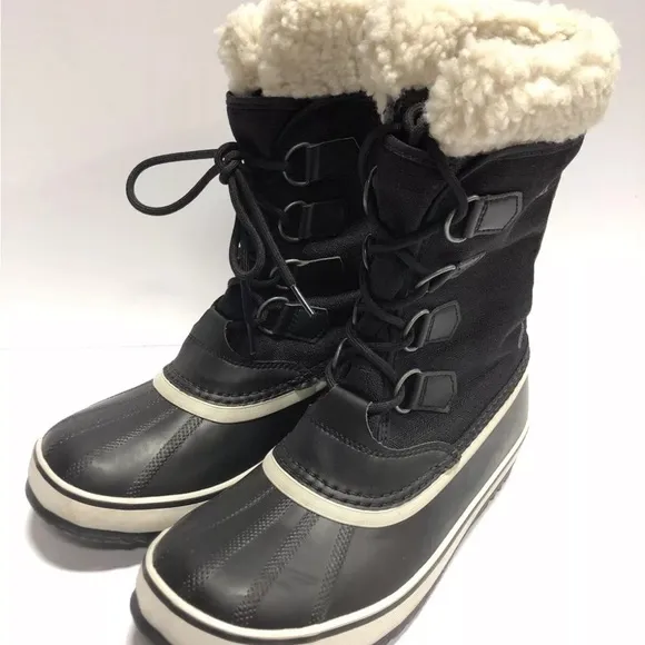 Sorel Women’s Winter Carnival, Black Waterproof Boots, Size 8.5 M