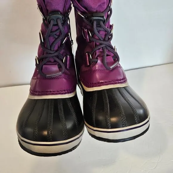 Sorel YOOT PAC Nylon Youth Waterproof Boot Purple Kids 5 Winter