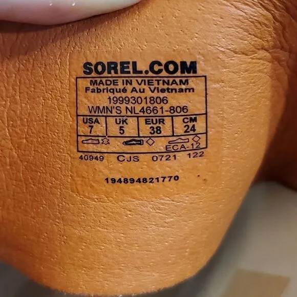 Sorel Ella II Desert Sun/Chalk Burnt Orange Two Strap Slide Slip-on Sandals 7