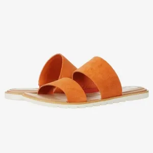 Sorel Ella II Desert Sun/Chalk Burnt Orange Two Strap Slide Slip-on Sandals 7