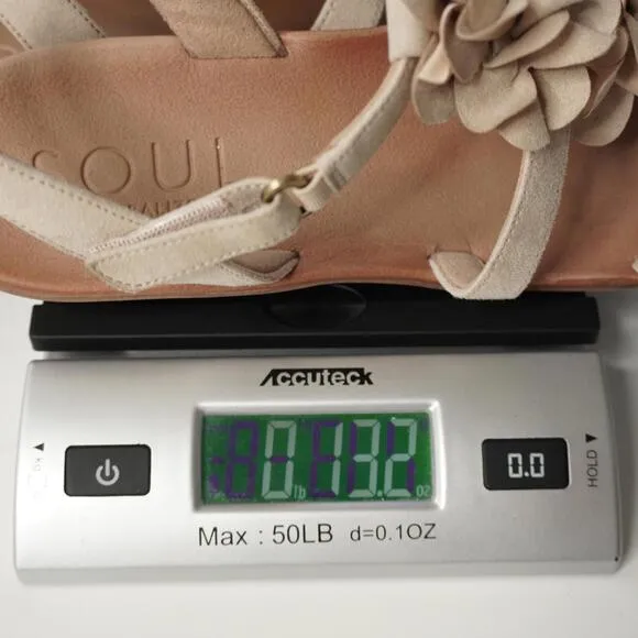 SOUL Naturalizer Tan Floral Sing Comfort Sandals Womens 9.5 Beige Shoes Neutral