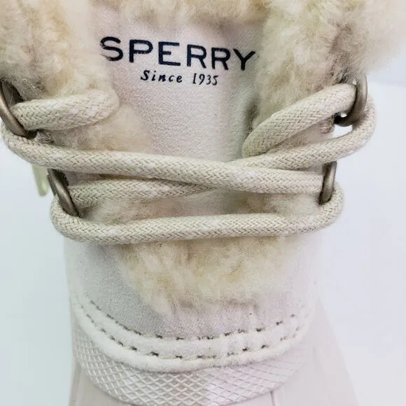 Sperry Alpine Saltwater Toddler Sz 7 Pearl Faux Shearling Waterproof Duck Boots