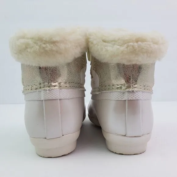Sperry Alpine Saltwater Toddler Sz 7 Pearl Faux Shearling Waterproof Duck Boots