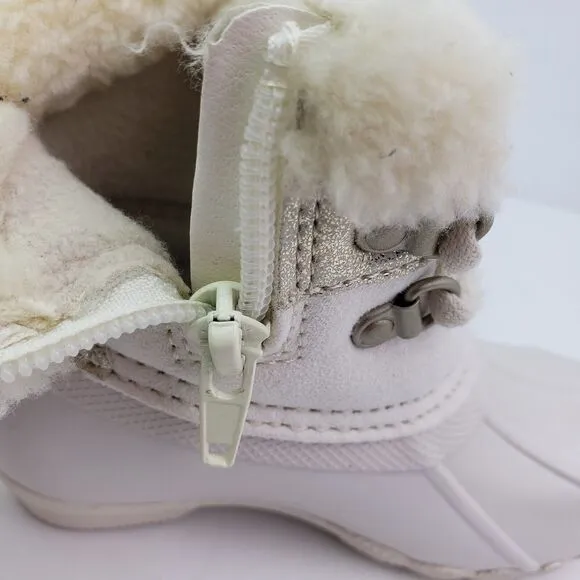 Sperry Alpine Saltwater Toddler Sz 7 Pearl Faux Shearling Waterproof Duck Boots