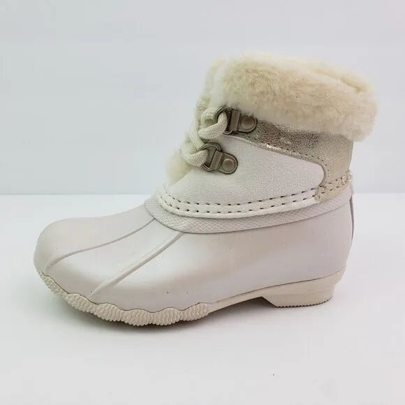 Sperry Alpine Saltwater Toddler Sz 7 Pearl Faux Shearling Waterproof Duck Boots