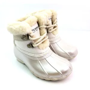 Sperry Alpine Saltwater Toddler Sz 7 Pearl Faux Shearling Waterproof Duck Boots