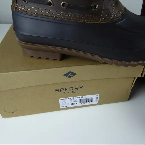 Sperry Decoy Shearling Duck Boots Leather Plaid