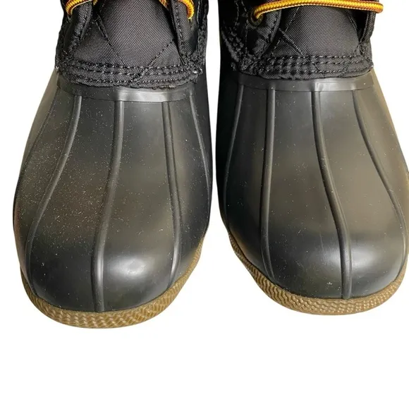 Sperry mens sz 12 Black Saltwater Nylon Waterproof Duck Boots New in Box