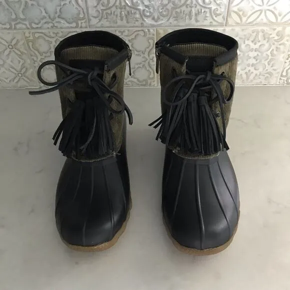 Sperry Saltwater Tassel Corduroy Duck Boots Women's sz 6