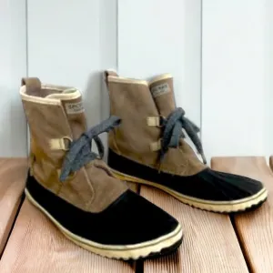 Sperry Suede Schooner Slouch Duck Boots, Size 7