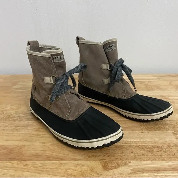 Sperry Suede Schooner Slouch Duck Boots, Size 7
