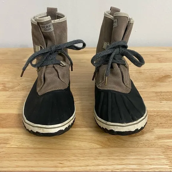 Sperry Suede Schooner Slouch Duck Boots, Size 7